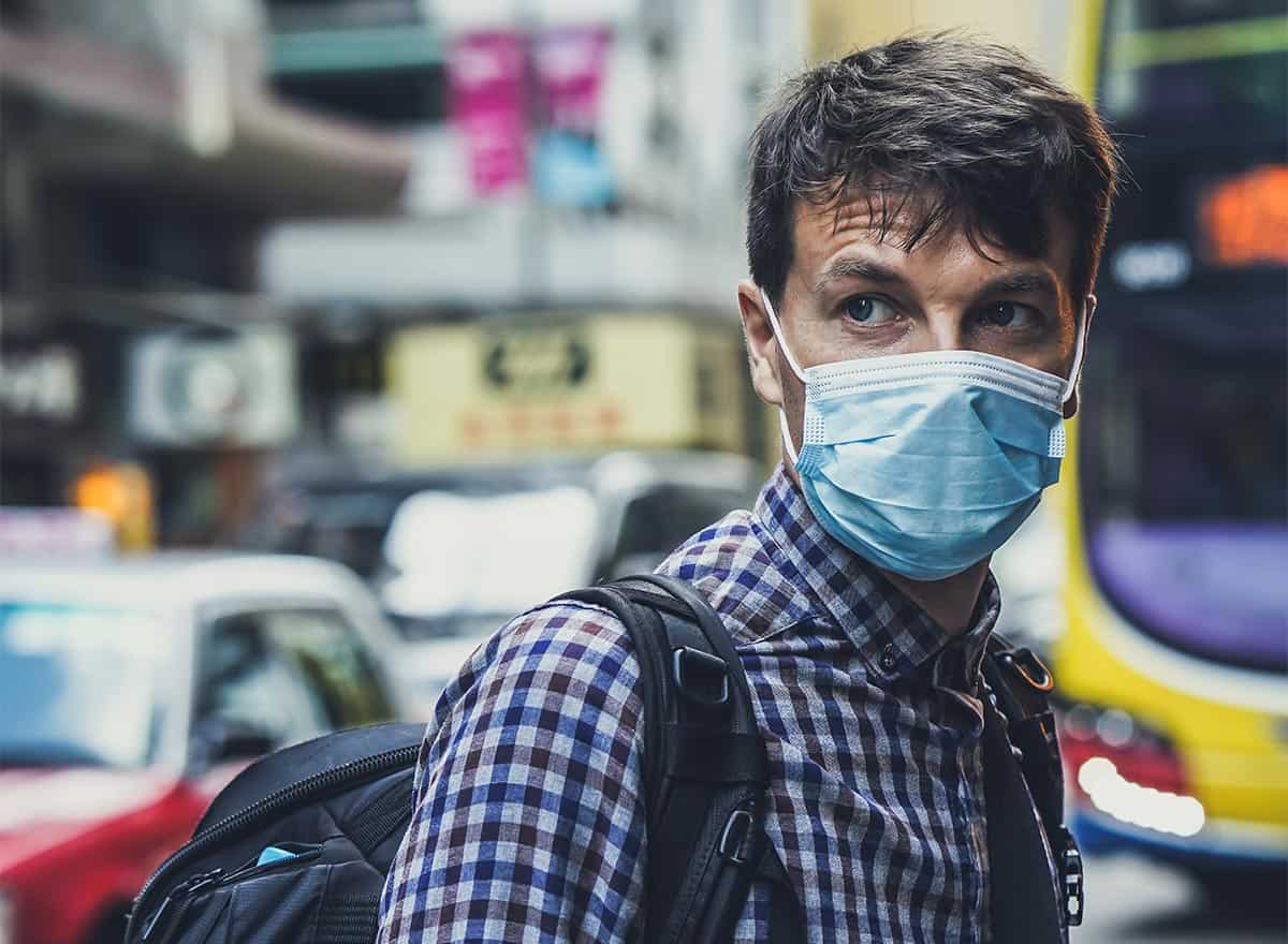 man wearing a face mask